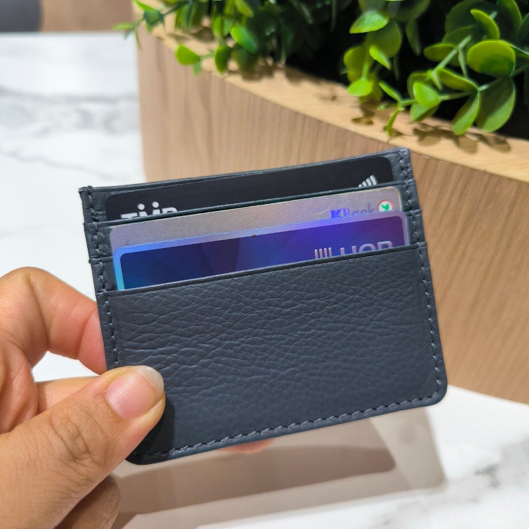 C006 Card Case Wallet - Grey- Genuine leather - 皮夹/钱包 - 真皮 灰色