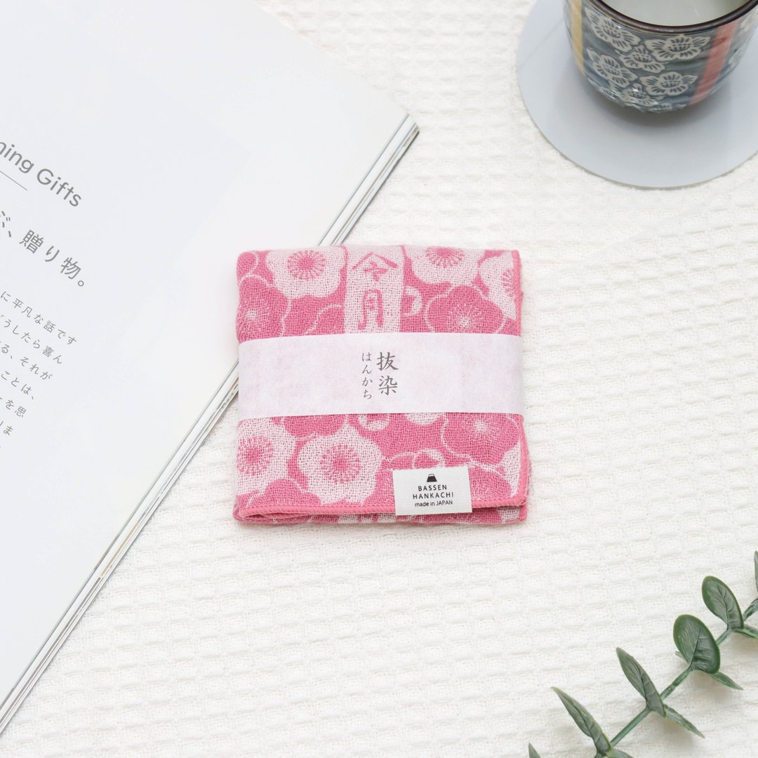 今治拔染三重纱方巾-梅 - 手帕/方巾 - 棉 