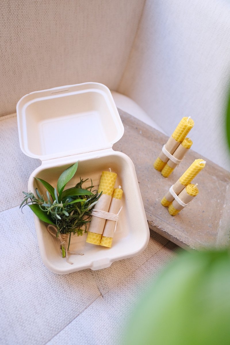 蜂香草木组/送礼自用两相宜 - 蜡烛/烛台 - 蜡 黄色