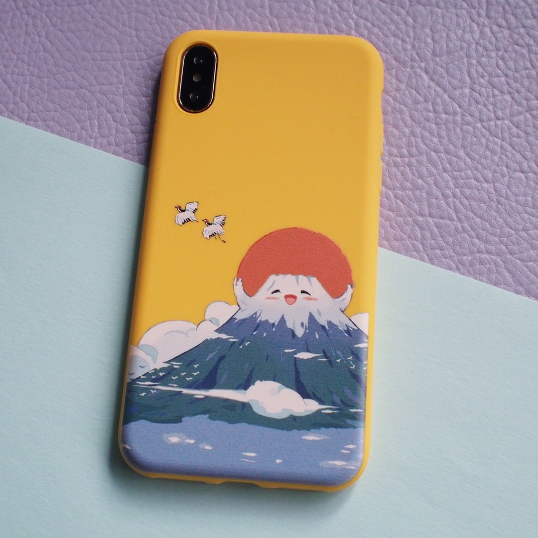 元气满满的富士山,  iphone手机壳 / iPhone14 series対,可付挂绳 - 手机壳/手机套 - 塑料 橘色