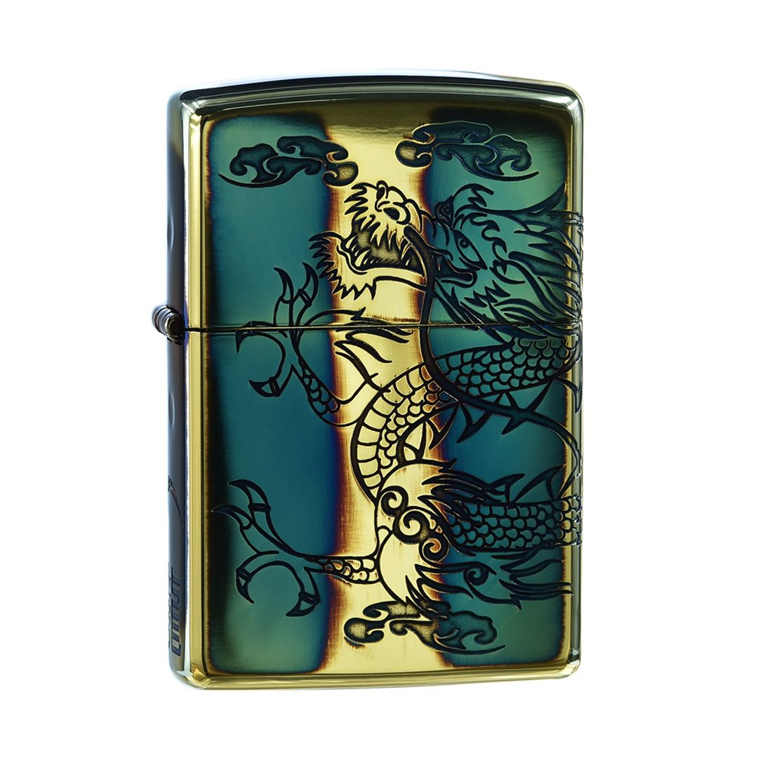 【ZIPPO官方旗舰店】 翱翔天龙(熏黑金)防风打火机  ZA-3-104A - 其他 - 铜/黄铜 金色