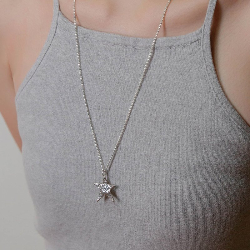 Painted Star Silver Necklace 绘星纯银项链 星星造型项链 - 项链 - 纯银 银色