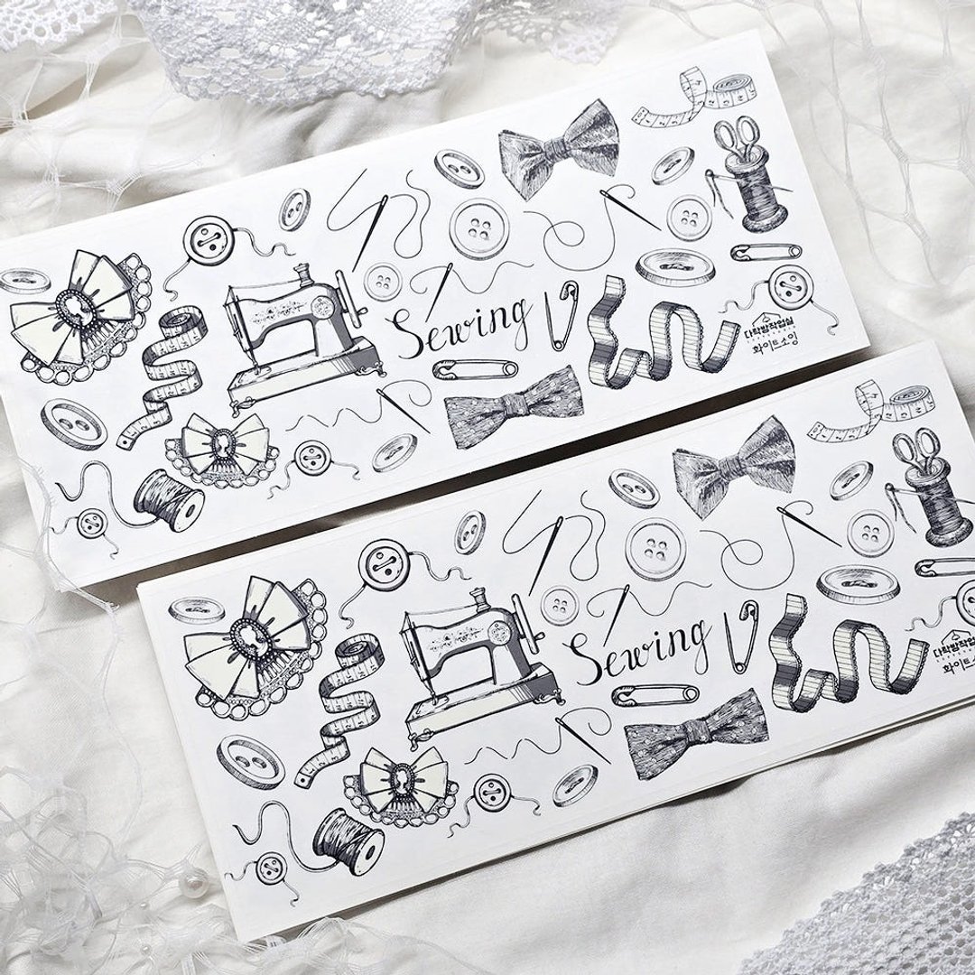：缝纫（White/Pastel）：雾面透明贴纸 - 贴纸 - 其他材质 
