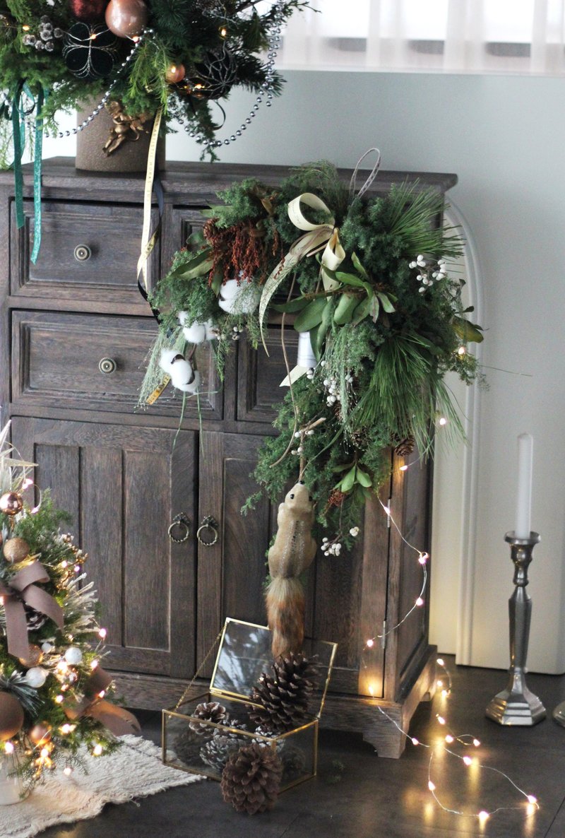 松鼠森林【新鲜雪松】自然系花圈 Christmas wreath - 植栽/盆栽 - 植物．花 多色