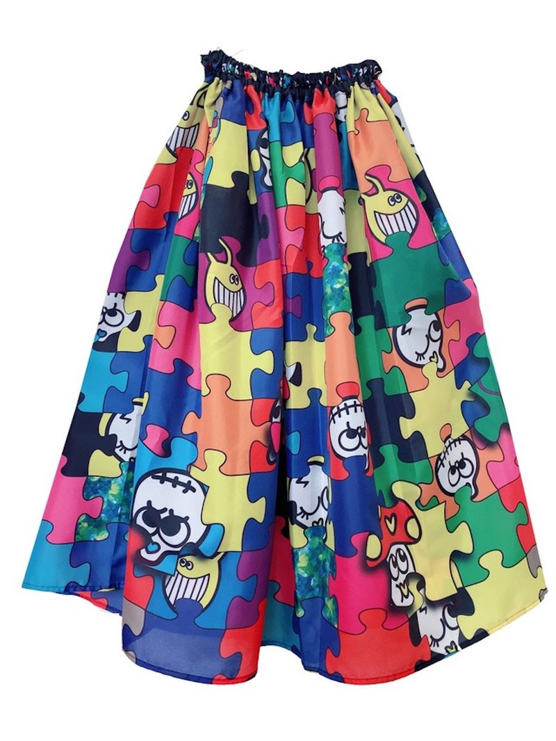 拼图裙 - 裙子 - 聚酯纤维 红色