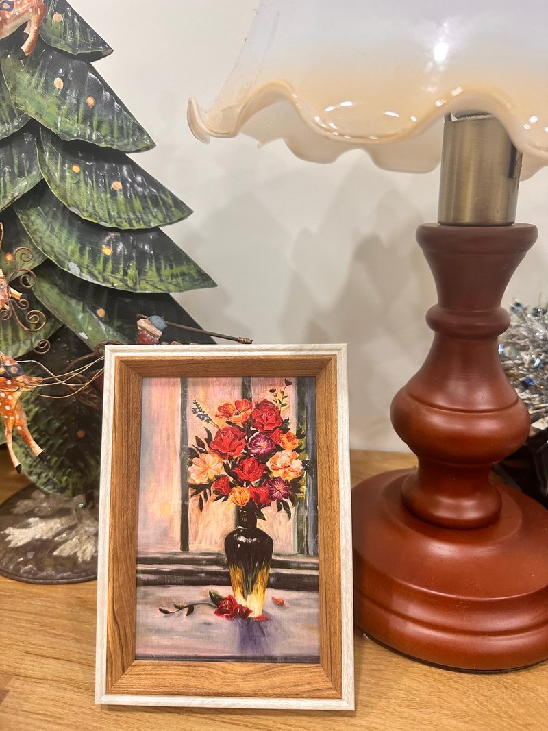 意树学院—原创油画相框 窗边花束 - 画框/相框 - 其他材质 多色