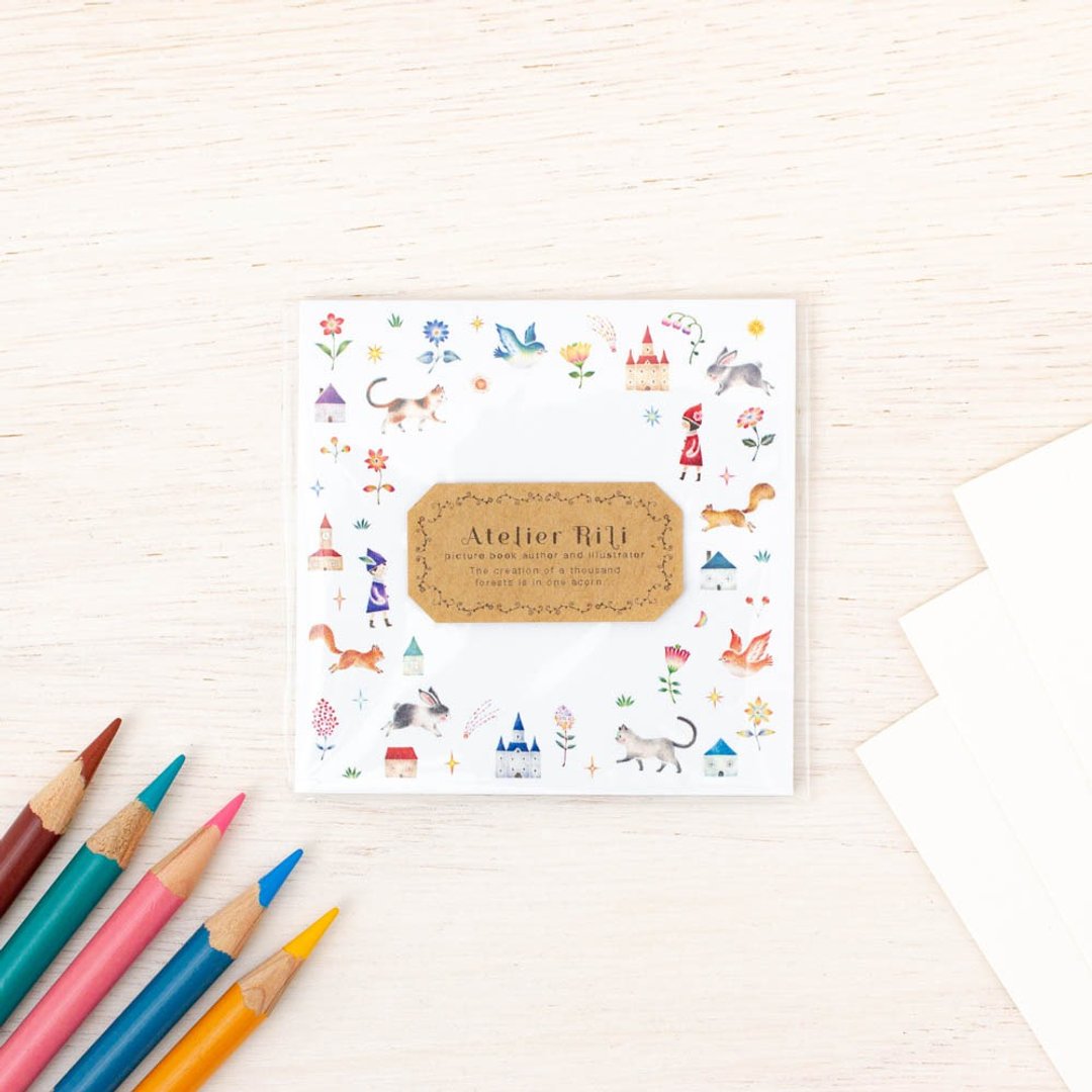 Like a picture book. Sticky notes Country of dwarfs and animals SN-1 - 纸胶带 - 纸 多色