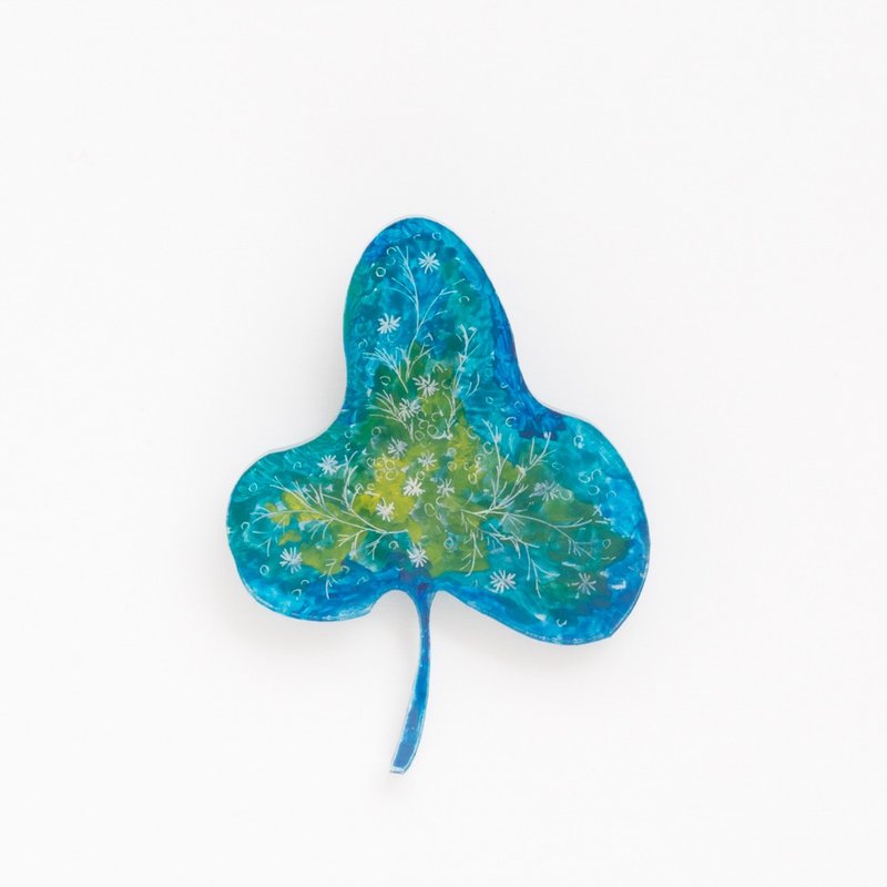Picture brooch [leaves] - 胸针 - 压克力 蓝色