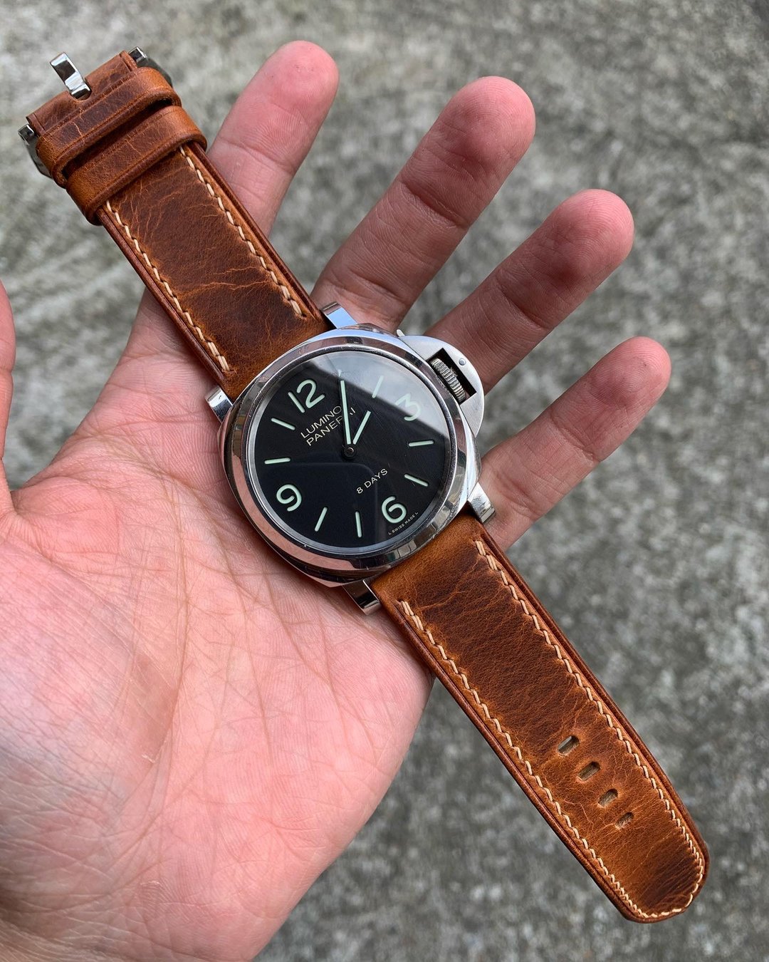 侧缝线款 沛纳海皮革表带 Panerai表带订制 牛皮表带 手工表带 - 表带 - 真皮 咖啡色