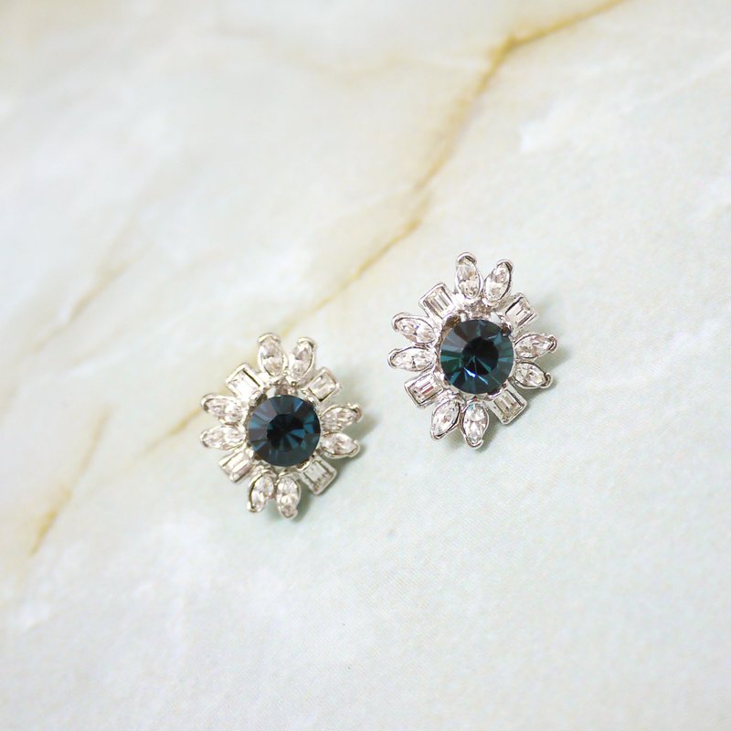 【福利品】白银款经典时尚蓝 耳环 - 耳环/耳夹 - 宝石 蓝色