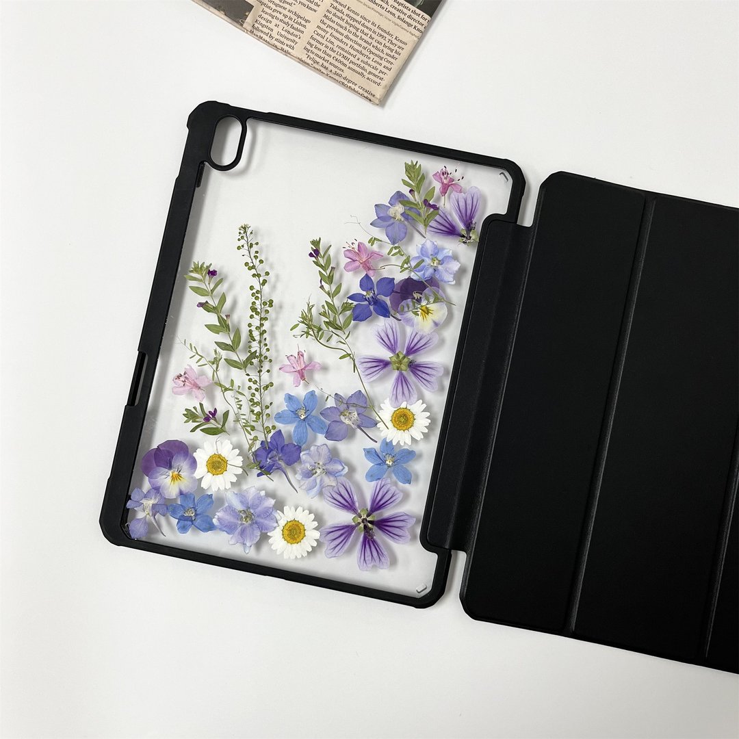 百花丛生手作押花iPad壳 iPad Air 11寸 13寸 iPad Pro 11寸 13寸 - 手机壳/手机套 - 植物．花 