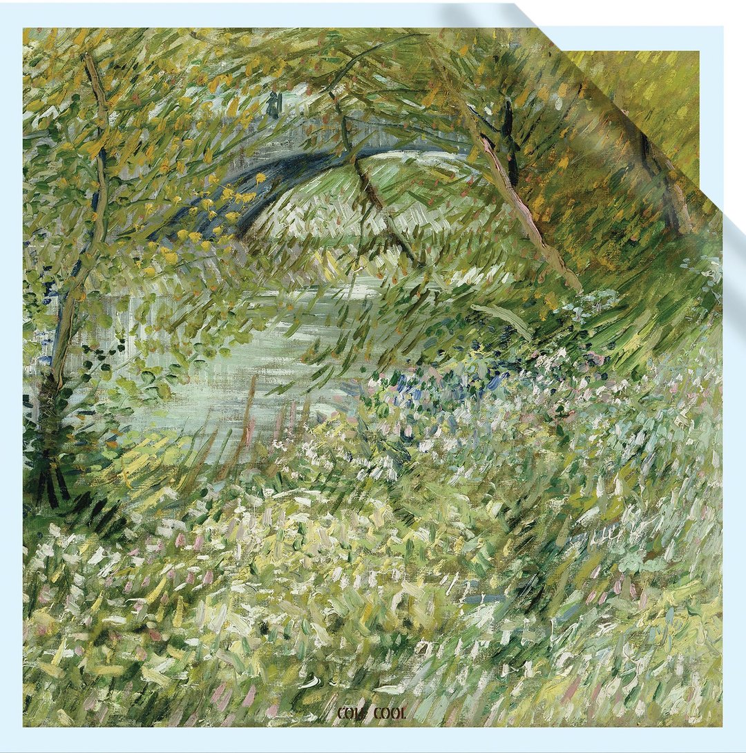 梵高名作真丝围巾 名画丝巾 小方巾 植物 艺术 真丝丝巾 绿色丝巾 - 丝巾 - 丝．绢 绿色