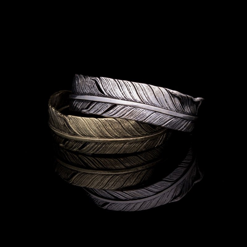 琉璃羽毛手环 Solo Feather Bracelet - 手链/手环 - 其他金属 银色