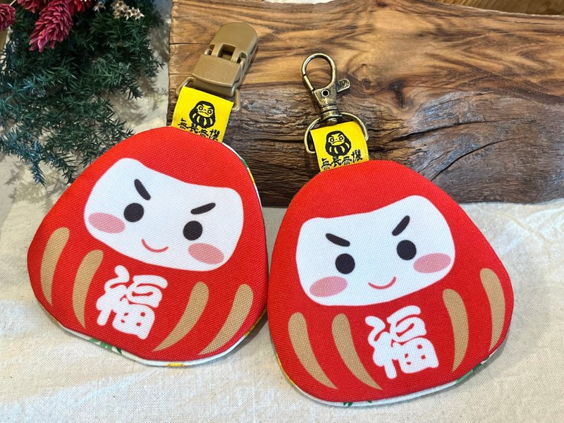 达摩平安符袋 不倒翁平安符袋 - 福 - 其他 - 棉．麻 红色