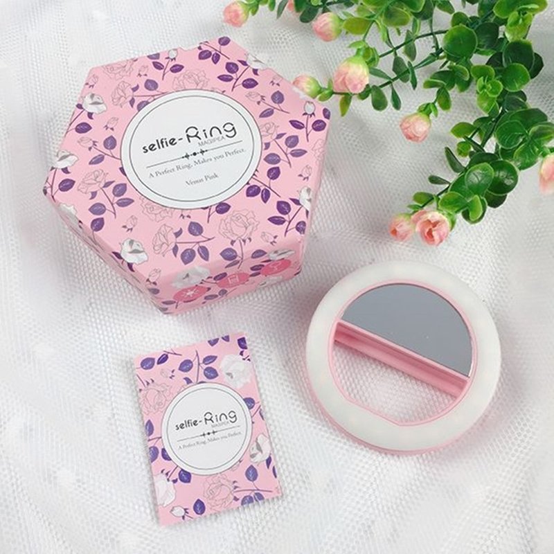 【美颜补光灯】美极品 自拍神圈 手机LED补光灯+行动电源 - 数码小物 - 其他材质 粉红色