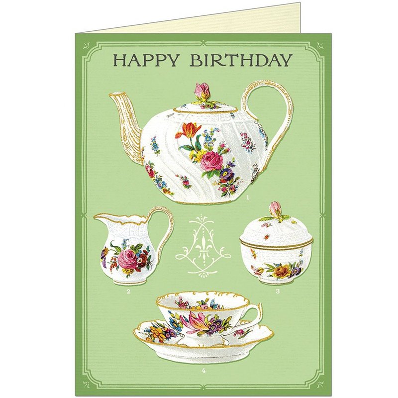 Cavallini & Co.  GREETING CARD 生日卡(大)_古典瓷器 - 卡片/明信片 - 纸 多色