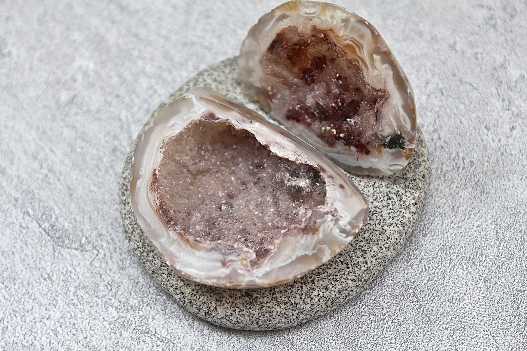 石栽 SHIZAI-迷你玛瑙水晶聚宝盆-含底座 - 摆饰 - 宝石 紫色