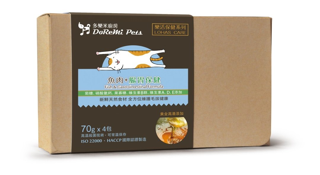 【多乐米厨房】 乐活保健猫咪 台湾鲷+肠胃保健 (添加益生元) - 猫罐头/鲜食 - 纸 绿色