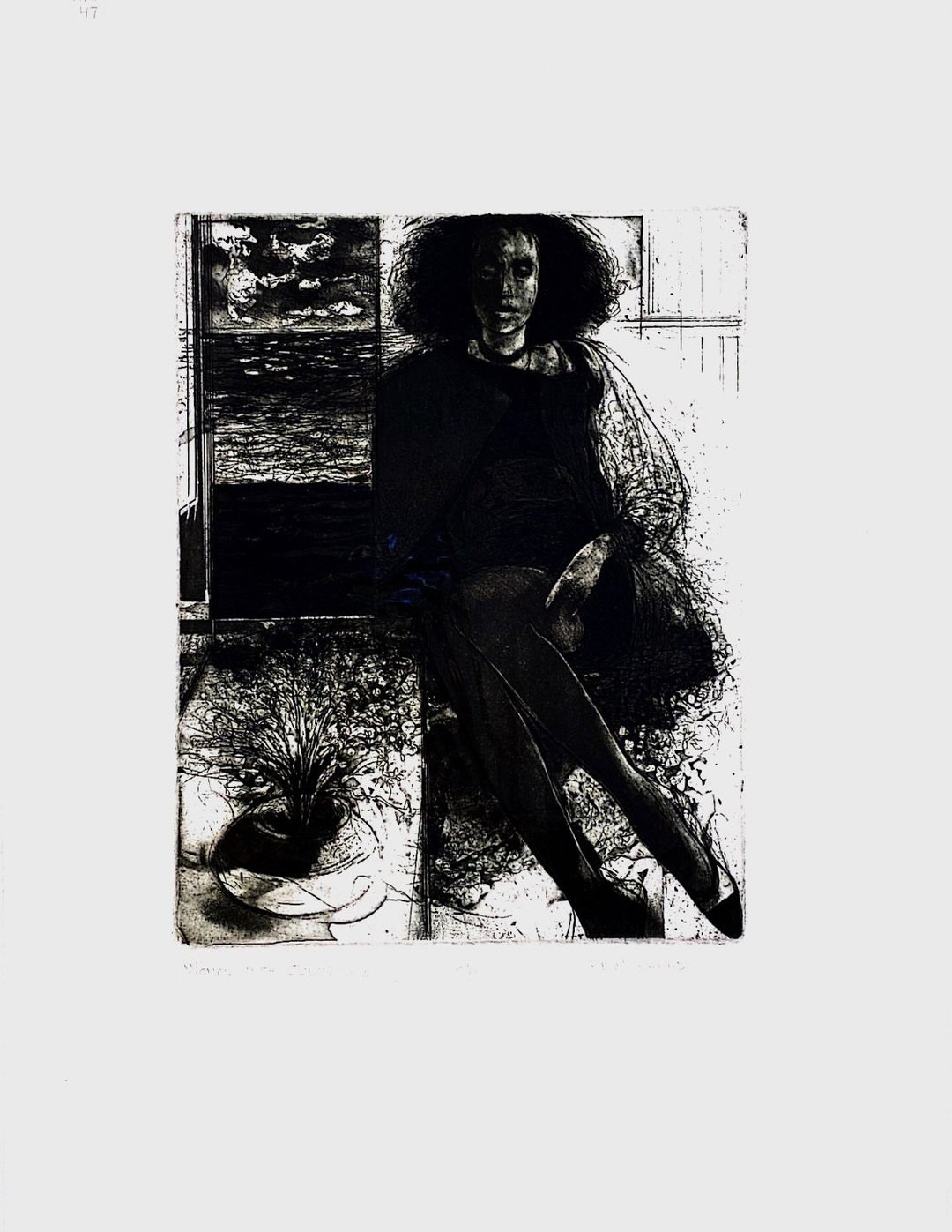 Robert B. Muirhead - 女人与海景WOMAN WITH OCEAN VIEW -版画 - 海报/装饰画/版画 - 纸 白色