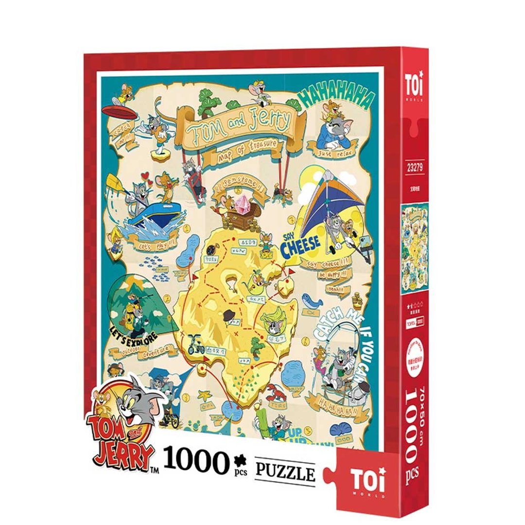 TOi图益 宝藏地图 汤姆猫与杰利鼠拼图1000片探险风童年收藏挂画 - 拼图 - 纸 多色