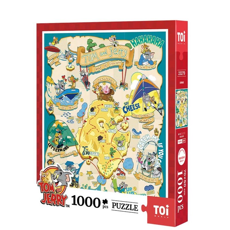 TOi图益 宝藏地图 汤姆猫与杰利鼠拼图1000片探险风童年收藏挂画 - 拼图 - 纸 多色