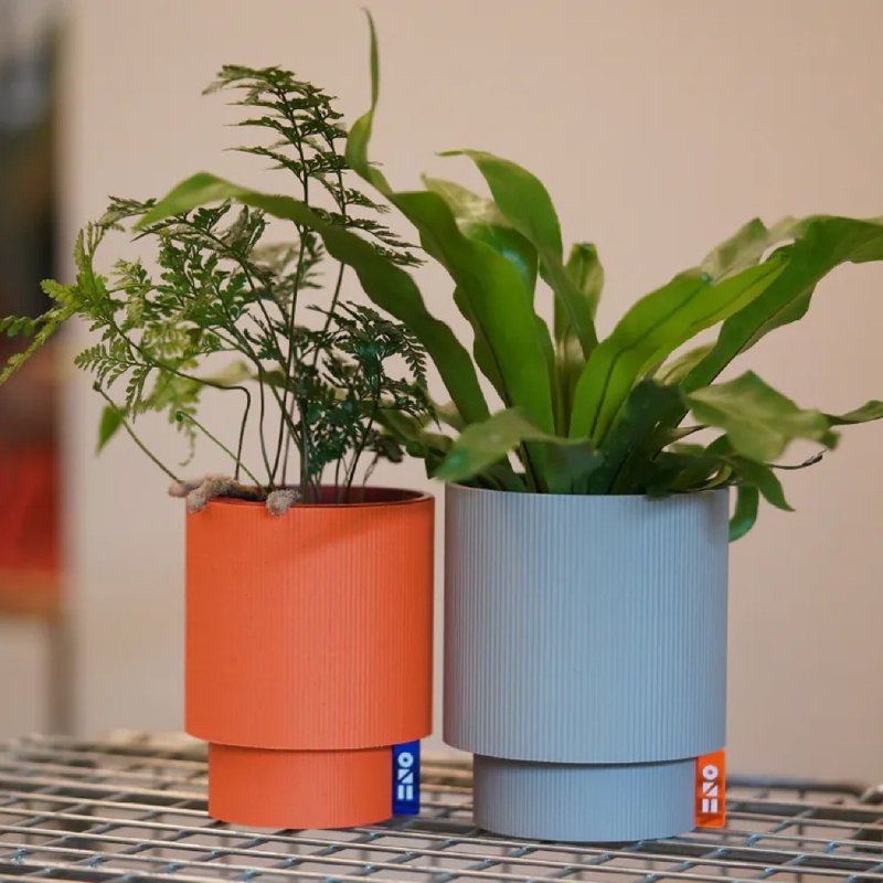 ONF 3D Print Planter - Stripe Duo Set- 3D打印盆器 直条双盆组 - 植栽/盆栽 - 其他材质 白色
