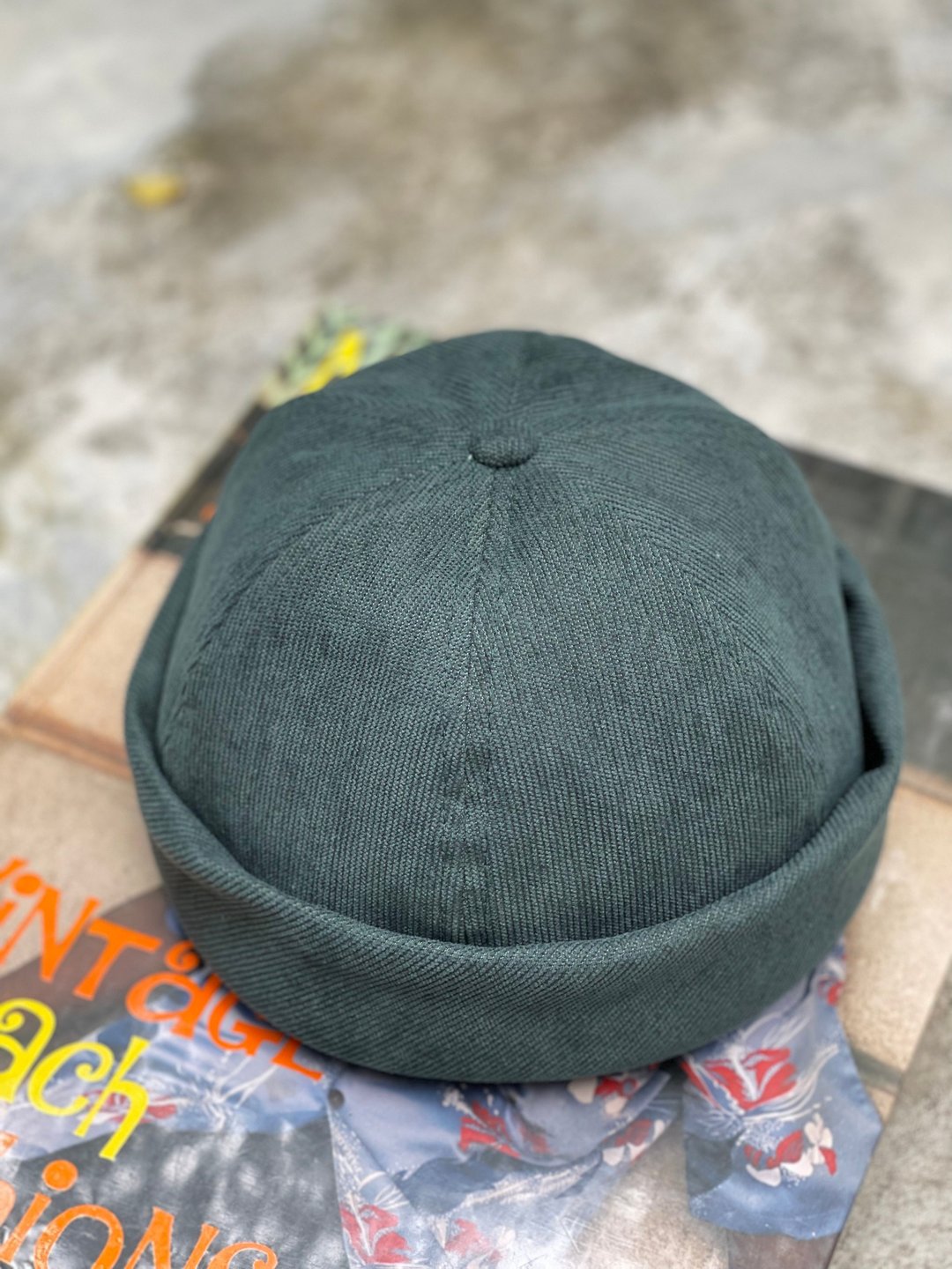 Kiss the Earth Miki Hat Corduroy Blue - 帽子 - 其他材质 