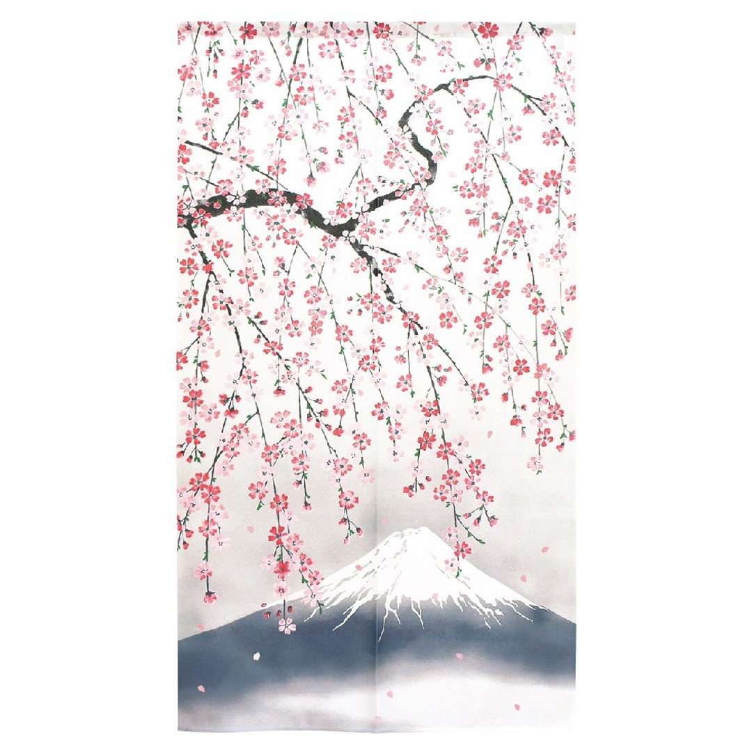日本制コスモ长门帘富士山春天樱花 - 门帘/门牌 - 其他人造纤维 