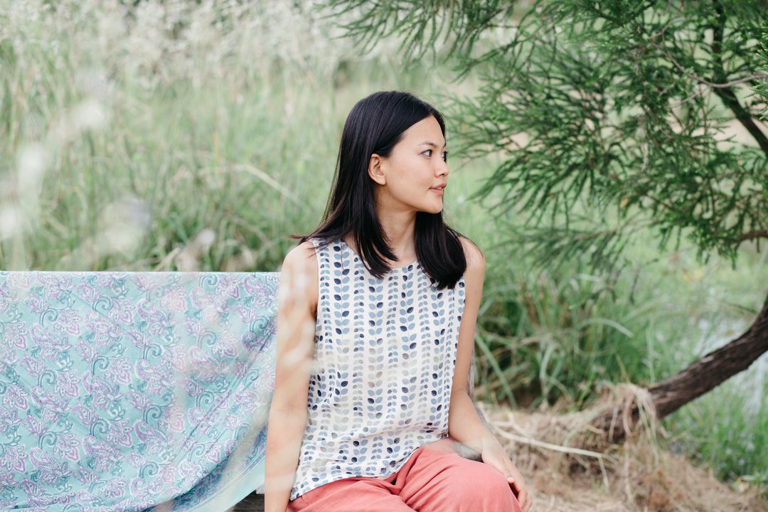 Mulmul 迷你叶子细肩带背心 - 女装背心 - 棉．麻 多色