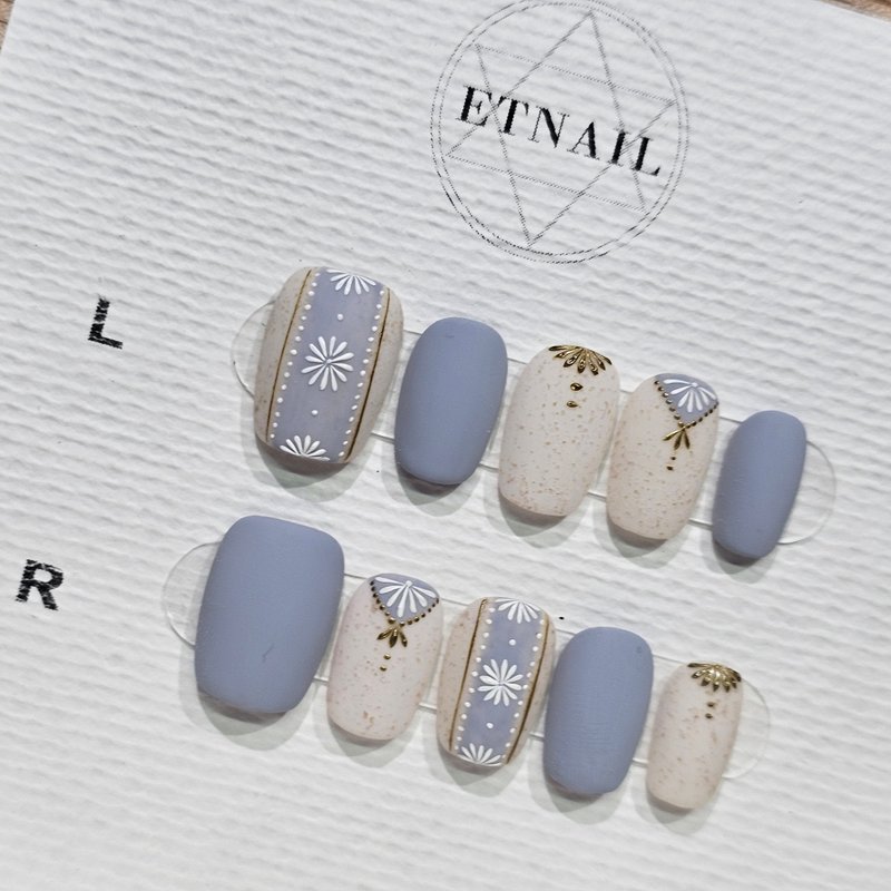 低调花砖穿戴甲 - 其他 - 塑料 蓝色