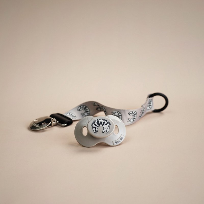 【瑞典ELODIE DETAILS】时尚安抚奶嘴组(奶嘴+夹) -Kindness Cat - 奶瓶/奶嘴 - 硅胶 灰色