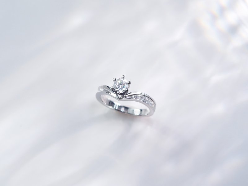 邂逅幸福 | 蓝宝戒指 / 钻戒 / 真钻 / 白金 | 婚戒系列 - 戒指 - 宝石 白色