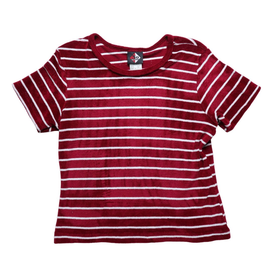 1990s 美国制 红白条纹毛巾布上衣  terry cloth - 女装 T 恤 - 其他材质 红色