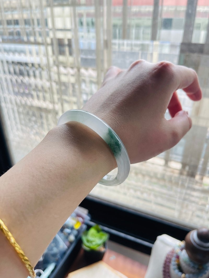 天山翠手镯|翡翠平价版、平安镯、内径52.3 - 手链/手环 - 玉石 