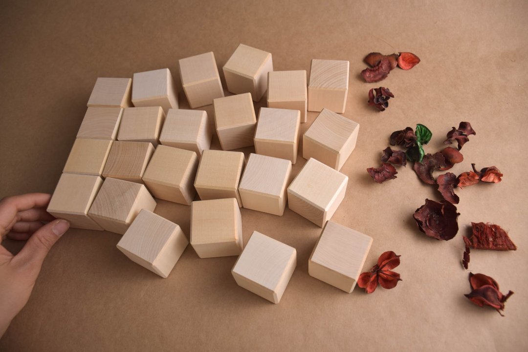 Natural Wooden Building Toy Blocks - 玩具/玩偶 - 木头 卡其色