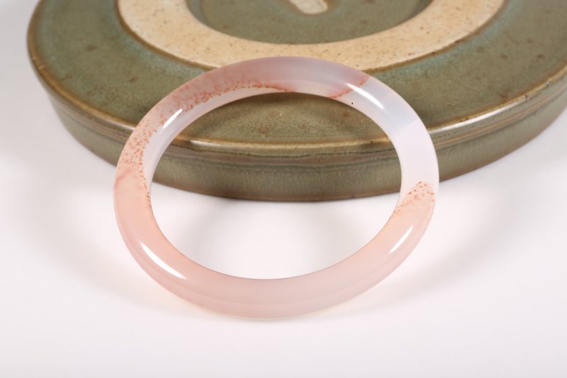 【手镯】圆条56圈口/寓意鸿运当头、好运绵年/手镯手环手链/礼物 - 手链/手环 - 玉石 透明