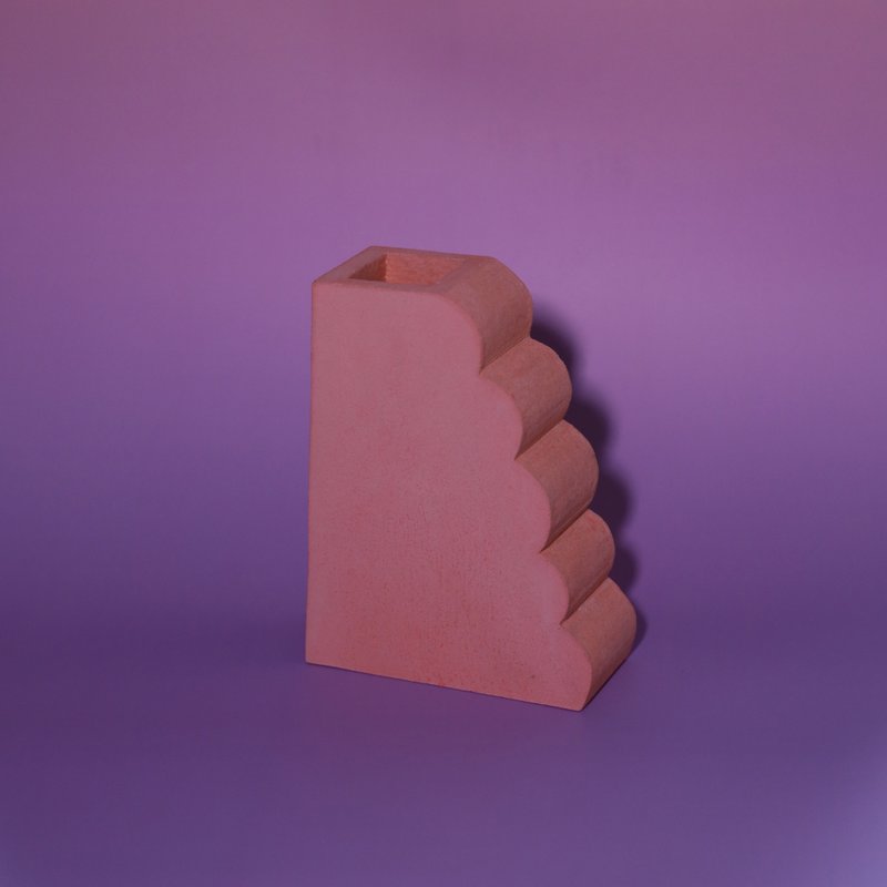 Artpartment 平瓶 | 手作 | 花器 - 花瓶/陶器 - 水泥 粉红色
