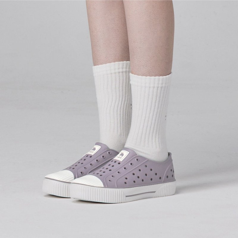 moz瑞典驼鹿 双色洞洞饼干水鞋 (奶盖芋圆牛奶) 防泼水-附鞋扣 - 雨鞋/雨靴 - 防水材质 紫色