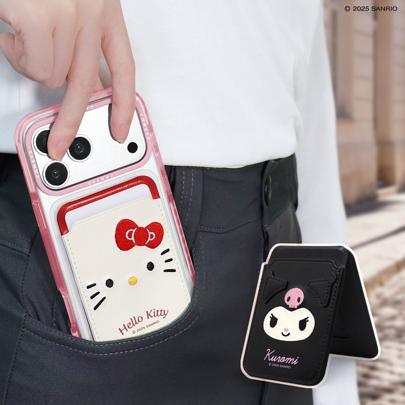 GARMMA 三丽鸥家族 磁吸皮革支架卡包 - 充电宝/传输线 - 其他金属 粉红色