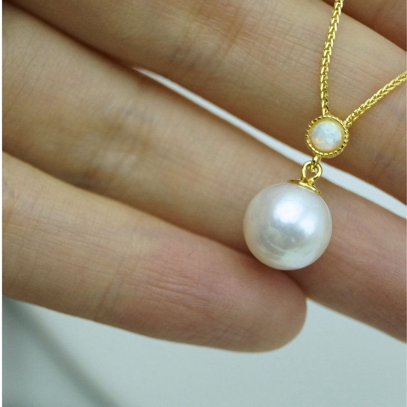 S925银淡水珍珠项链 - 项链 - 珍珠 金色