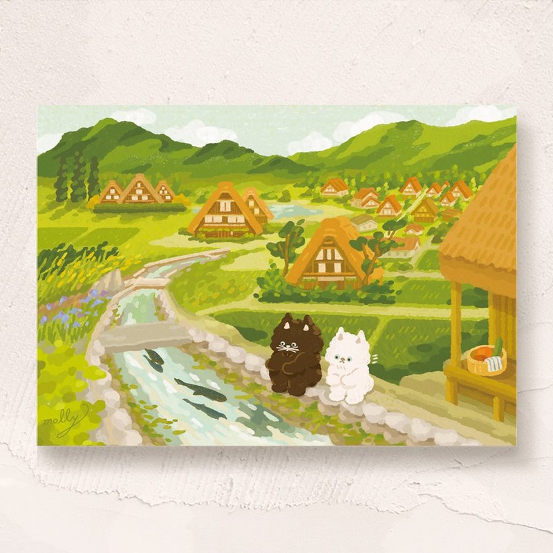 postcard-初夏白川郷 - 卡片/明信片 - 纸 多色