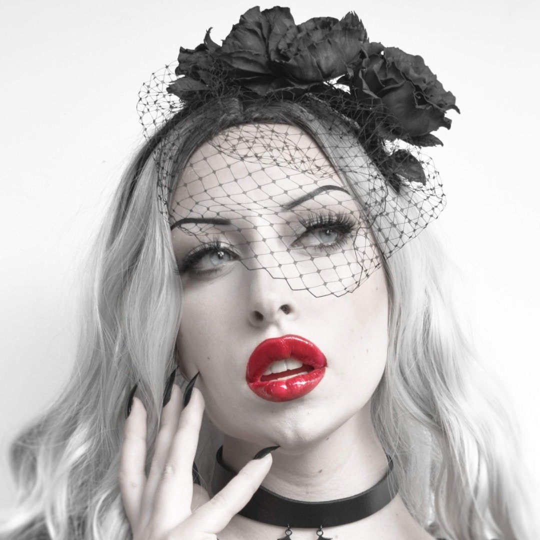 Gothic halo crown Lolita headpiece steampunk headdress Black rose veil birdcage - 发饰 - 其他材质 黑色