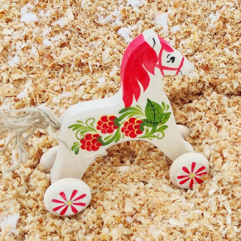 山莓大马 - 玩具/玩偶 - 木头 红色