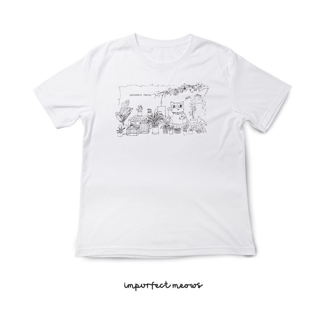 不完美猫咪 Impurfect Meows | 马湾小店 T-Shirt - 女装 T 恤 - 棉 白色