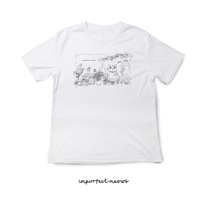 不完美猫咪 Impurfect Meows | 马湾小店 T-Shirt - 女装 T 恤 - 棉．麻 白色