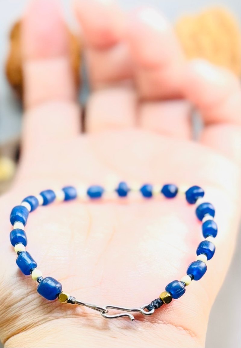 尼泊尔古琉璃民族风手环/远方蓝色的祝福 - 手链/手环 - 琉璃 