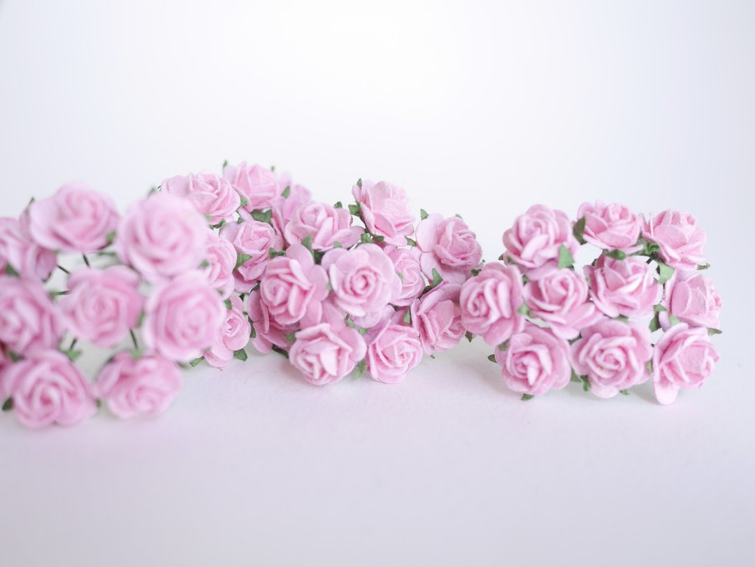 Small DIY Paper Flower, 100 pieces mulberry rose size 1.5 cm., pink colors. - 其他 - 纸 粉红色