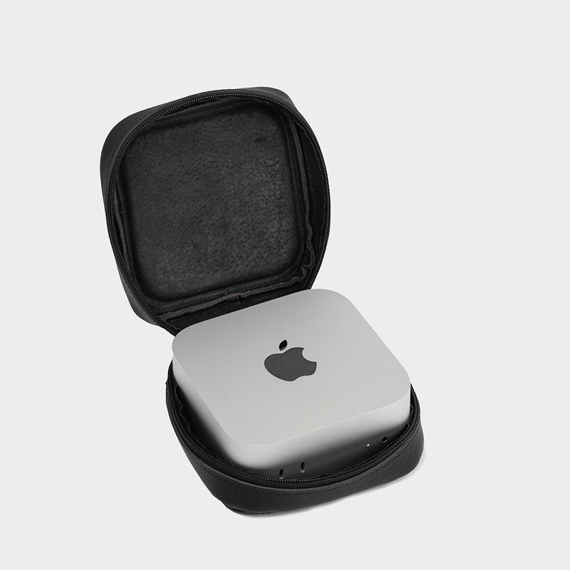 皮革旅行保护套 | Mac Mini M4/M4 Pro 专用保护套 - 电脑配件 - 真皮 黑色
