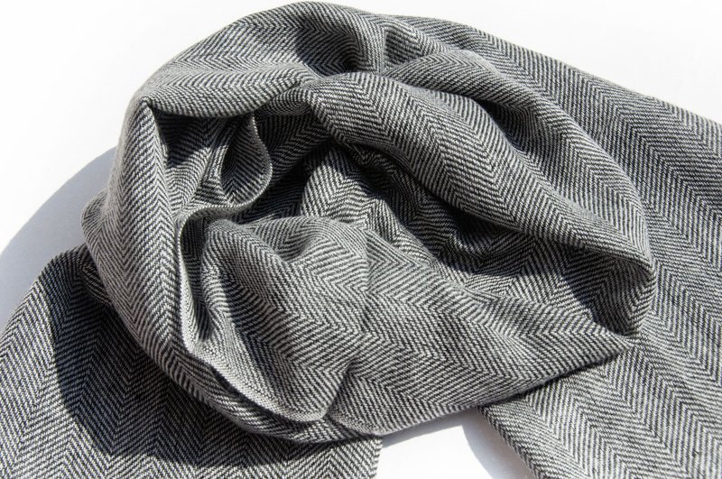 喀什米尔Cashmere 针织围巾 纯羊毛围巾 手织围巾 编织围巾-岩石 - 围巾/披肩 - 羊毛 灰色