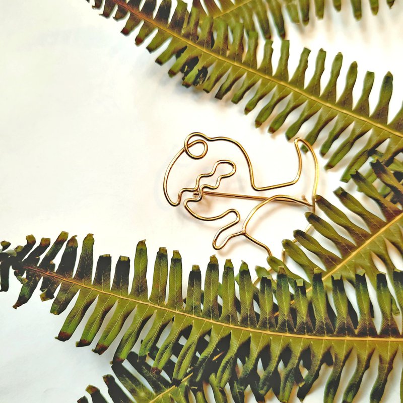 暴龙/别针/胸针/黄铜/造型趣味/文艺文青 - 胸针 - 铜/黄铜 金色